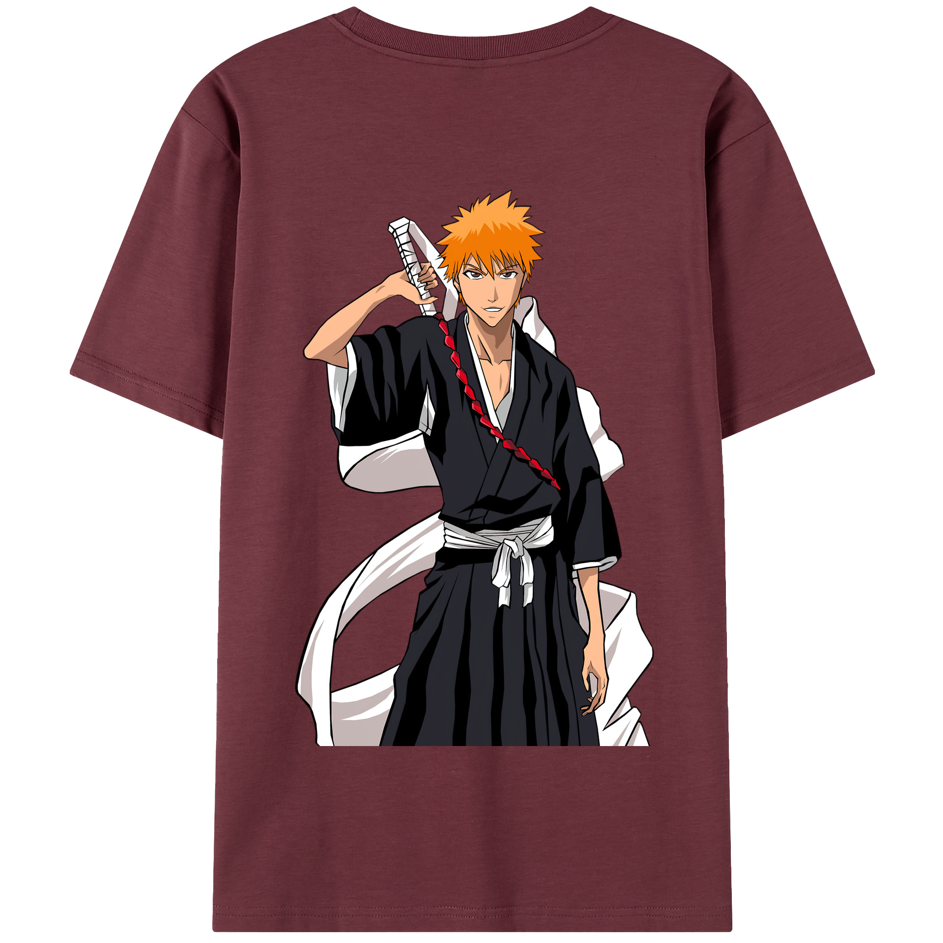 （画像用） ブリーチ 黒崎一護（くろさき いちご）BLEACH Kurosaki Ichigo 綿100％半袖Tシャツ（背面プリント）